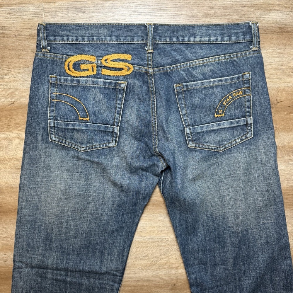 G-Star RAW Jeans Men 38x34 Blue Army Elwood Embroidered Medium Wash Denim Y2K - Picture 2 of 13